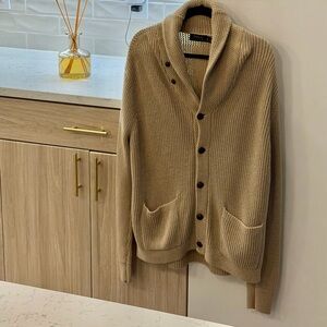 Ralph Lauren Men's Beige Shawl Collar Cardigan